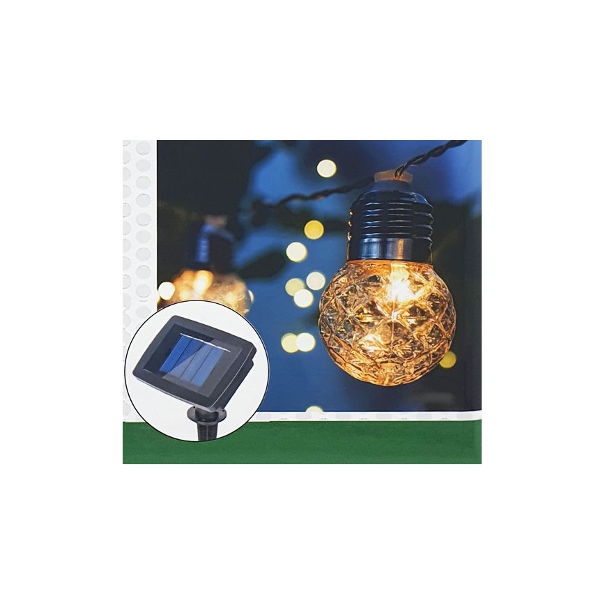 LED Solarni vanjski lanac 10xLED/1,2V 300 mAh 2,2 m IP44