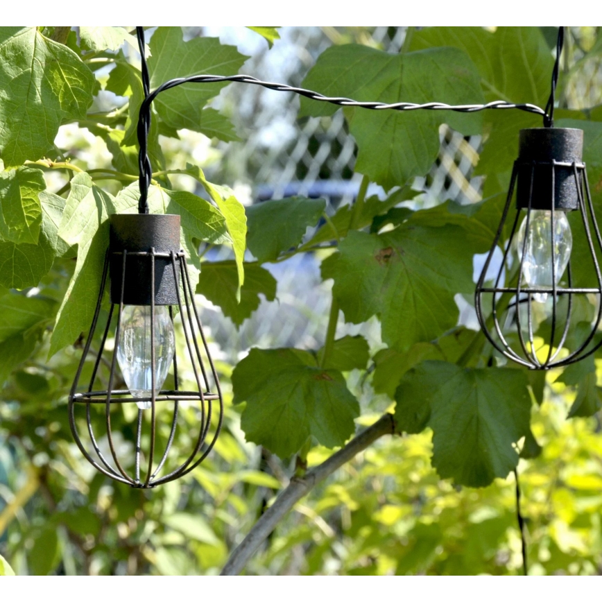 LED Solarni vanjski lanac 10xLED/1,2V 300 mAh 3,8 m IP44
