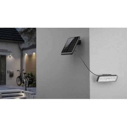 LED Solarni vanjski reflektor sa senzorom LED/8W/3,7V 2000 mAh IP54 crna