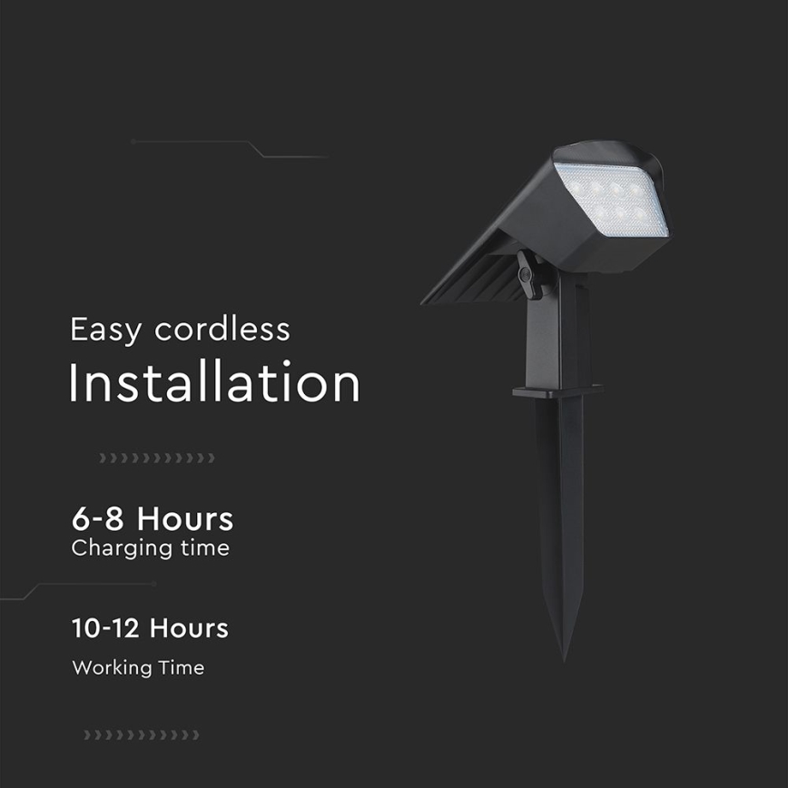 LED solarno svjetlo 2 u 1 LED/1,3W/3,7V 3000/4000/6400K IP65 1200 mAh