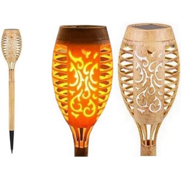 LED Solarno svjetlo MINISPARK BAMBOO LED/1,8W/5,5V IP44 bež boja