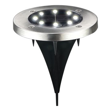 LED Solarno svjetlo za prilaz SOLLY LED/1,2V 6500K promjer 11,5 cm 300 mAh IP44 mat krom