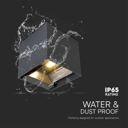 LED solarna zidna svjetiljka sa senzorom LED/9W/5V 3000/4000/5000K IP65 2600 mAh antracitna