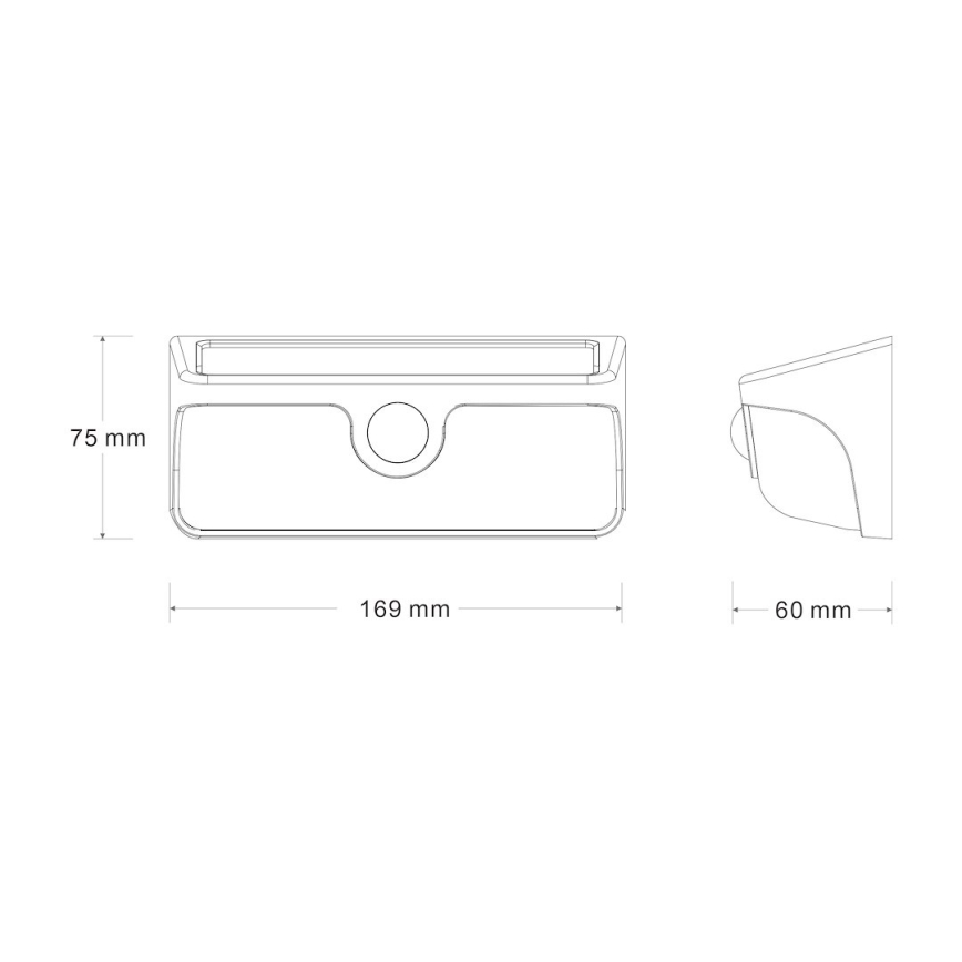 LED solarno zidno svjetlo s senzorom LINK LED/5W/3,7V 2000 mAh IP65 crno