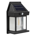 LED solarno zidno svjetlo sa senzorom LED/3,7V 600 mAh IP44 crno