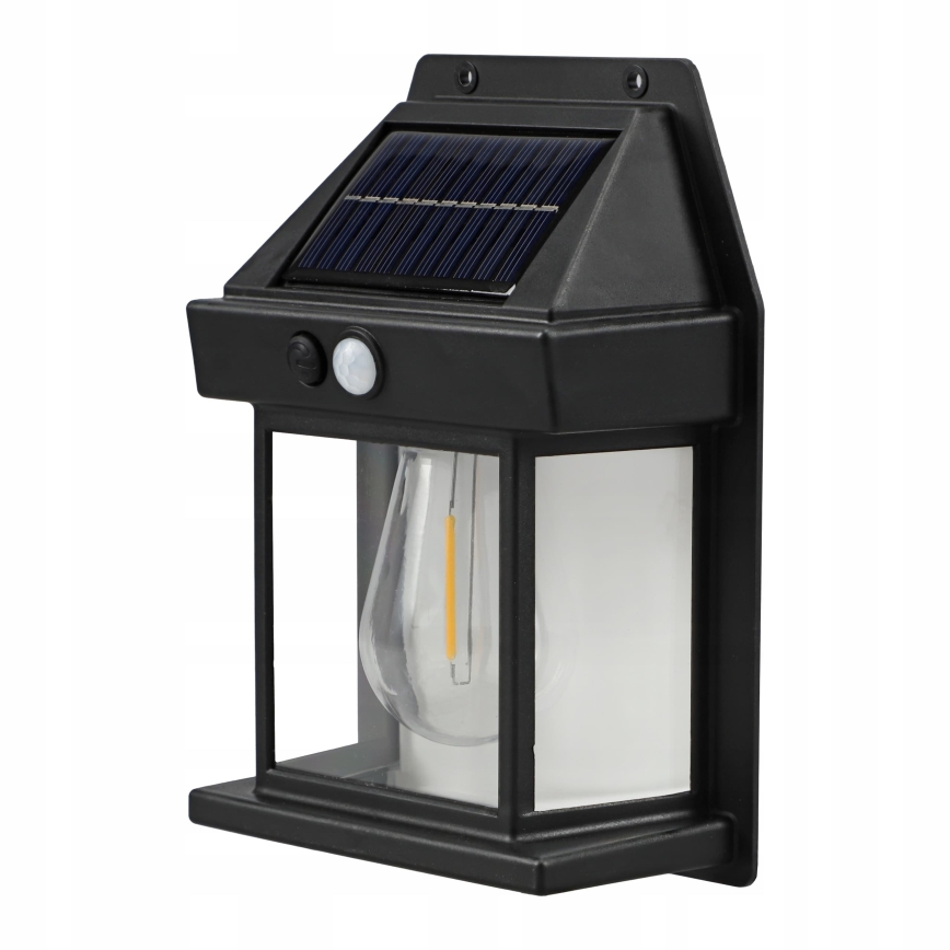 LED solarno zidno svjetlo sa senzorom LED/3,7V 600 mAh IP44 crno
