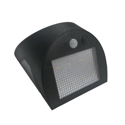 LED solarna zidna svjetiljka sa senzorom LED/3W/3,7V 3000/4000K 1200 mAh IP54 crna