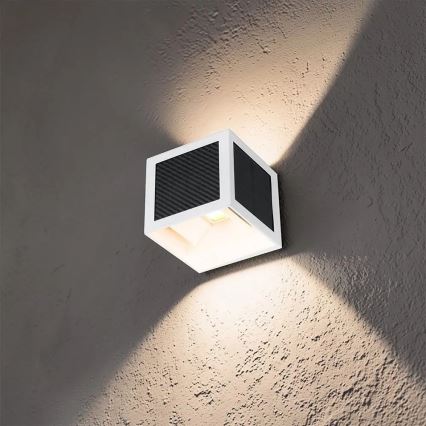LED solarna zidna svjetiljka sa senzorom LED/9W/3,7V 3000/4000/6000K IP65 2600 mAh bijela
