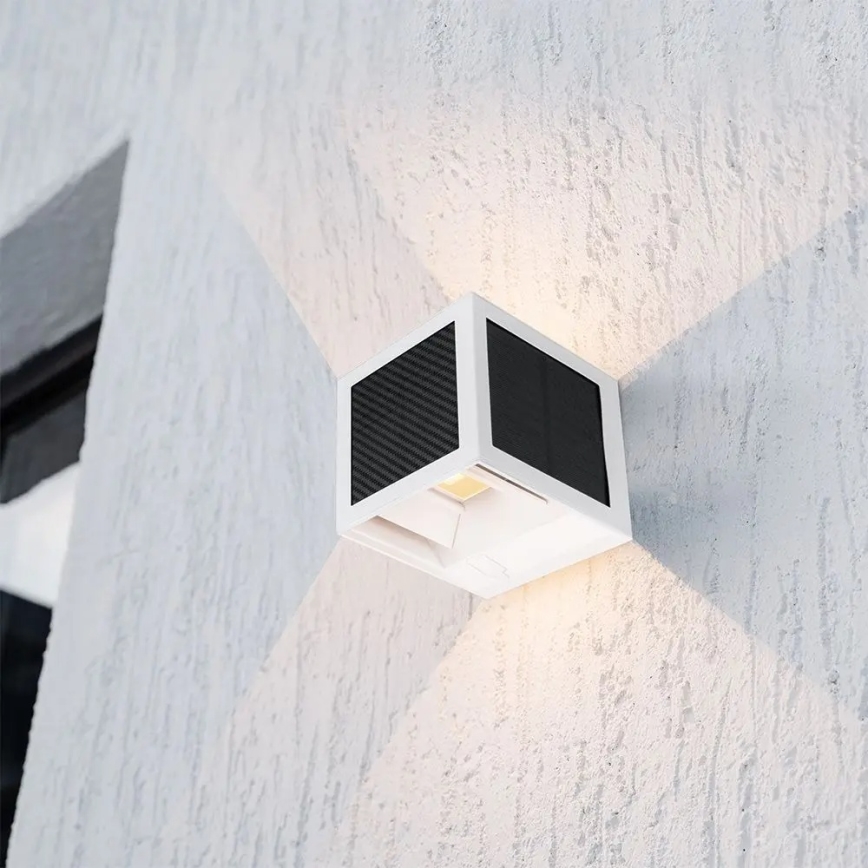 LED solarna zidna svjetiljka sa senzorom LED/9W/3,7V 3000/4000/6000K IP65 2600 mAh bijela