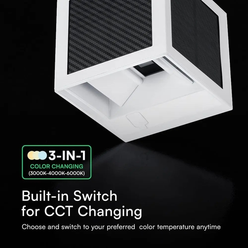 LED solarna zidna svjetiljka sa senzorom LED/9W/3,7V 3000/4000/6000K IP65 2600 mAh bijela