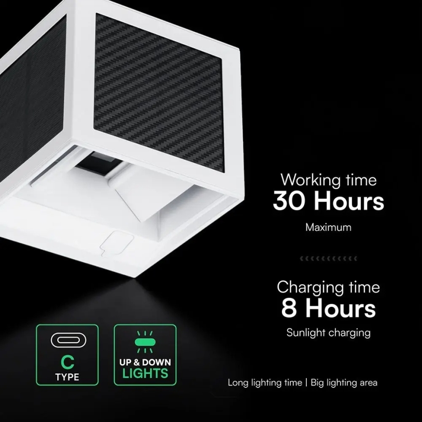 LED solarna zidna svjetiljka sa senzorom LED/9W/3,7V 3000/4000/6000K IP65 2600 mAh bijela