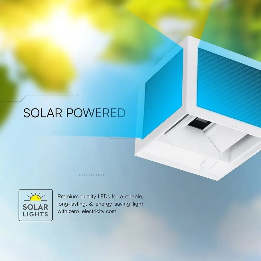 LED solarna zidna svjetiljka sa senzorom LED/9W/3,7V 3000/4000/6000K IP65 2600 mAh bijela