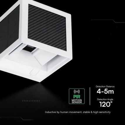 LED solarna zidna svjetiljka sa senzorom LED/9W/3,7V 3000/4000/6000K IP65 2600 mAh bijela