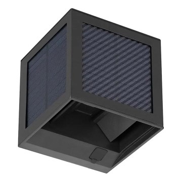 LED solarno zidno svjetlo sa senzorom LED/9W/3,7V 3000/4000/6000K IP65 2600 mAh crno
