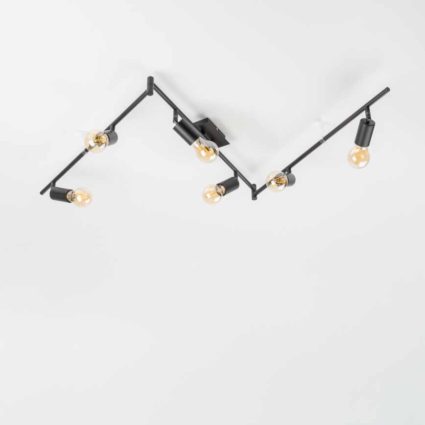 LED spot svjetiljka 6xE27/6,5W/230V crna