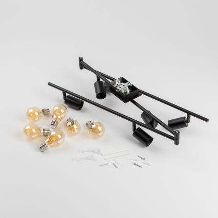 LED spot svjetiljka 6xE27/6,5W/230V crna