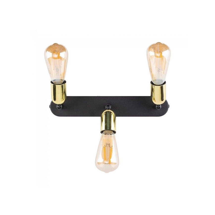 LED spot svjetiljka TOP 3xE27/15W/230V crna/zlatna