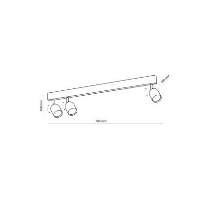 LED spot svjetiljka TOP 3xGU10/10W/230V crna