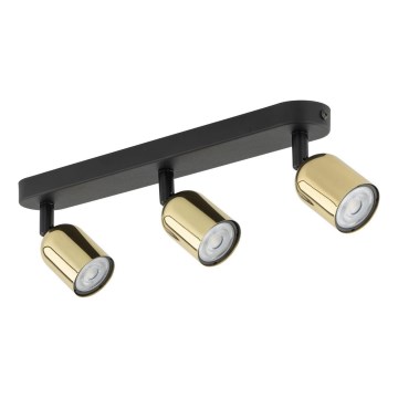 LED spot svjetiljka TOP 3xGU10/10W/230V crna/zlatna