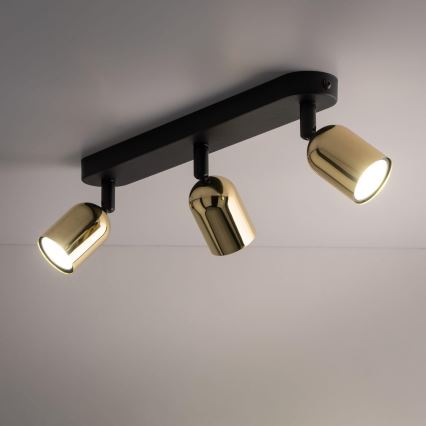 LED spot svjetiljka TOP 3xGU10/10W/230V crna/zlatna