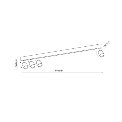 LED spot svjetiljka TOP 4xGU10/10W/230V crna/zlatna