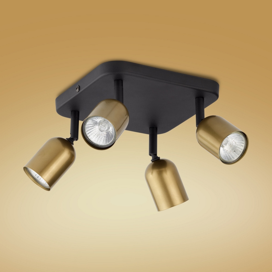 LED spot svjetiljka TOP 4xGU10/10W/230V zlatna/crna