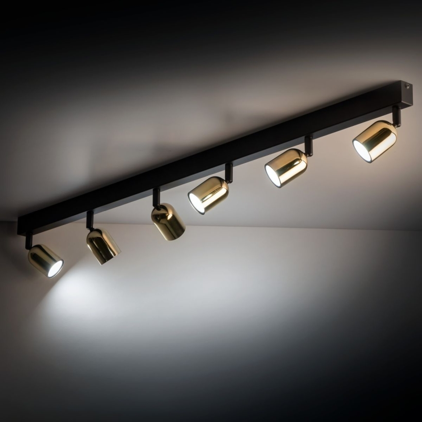 LED spot svjetiljka TOP 6xGU10/10W/230V crna/zlatna