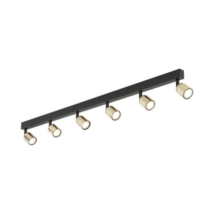 LED spot svjetiljka TOP 6xGU10/10W/230V crna/zlatna