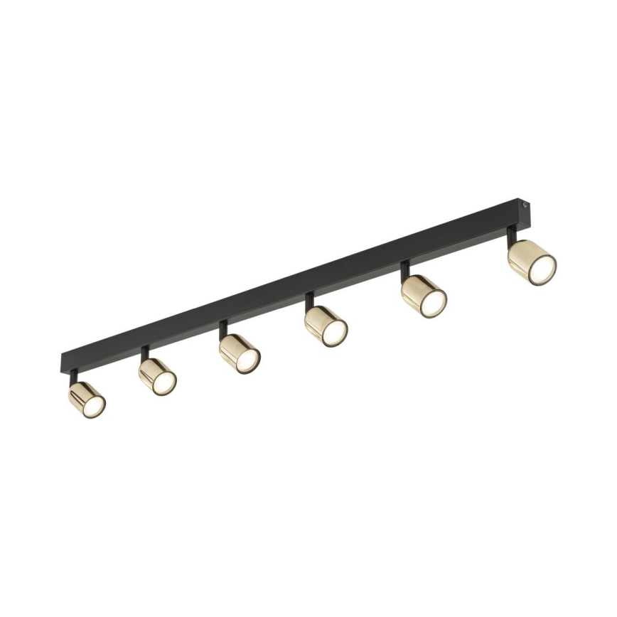LED spot svjetiljka TOP 6xGU10/10W/230V crna/zlatna