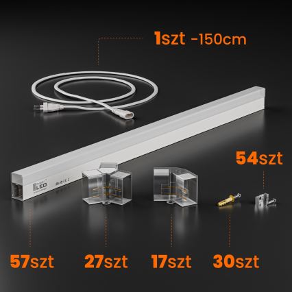LED Prigušivo stropno svjetlo HEXAGON LED/570W/85-265V 5000K 522x298 cm CRI 90 IP54 bijela