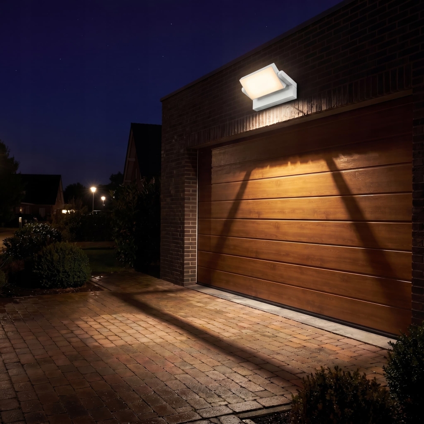 LED Prigušiva vanjska zidna svjetiljka LED/12/18/24W/230V 3000/4000/6500K IP54 bijela