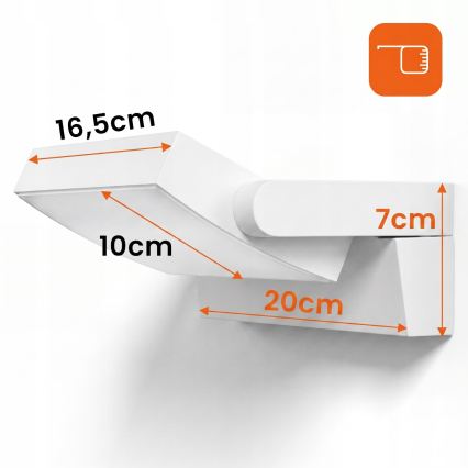 LED Prigušiva vanjska zidna svjetiljka LED/12/18/24W/230V 3000/4000/6500K IP54 bijela