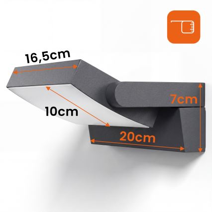 LED Prigušivo vanjsko zidno svjetlo LED/12/18/24W/230V 3000/4000/6500K IP54 crna