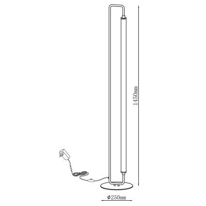 LED stojeća lampa FELICJA LED/24W/230V 4000K crna