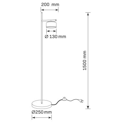 LED stojeća lampa OFELIA 1xGX53/6W/230V crna/zadimljena