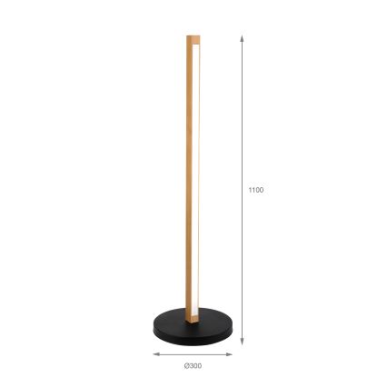 LED Stojeća lampa VERDE LED/18W/230V 3000K hrast/crna