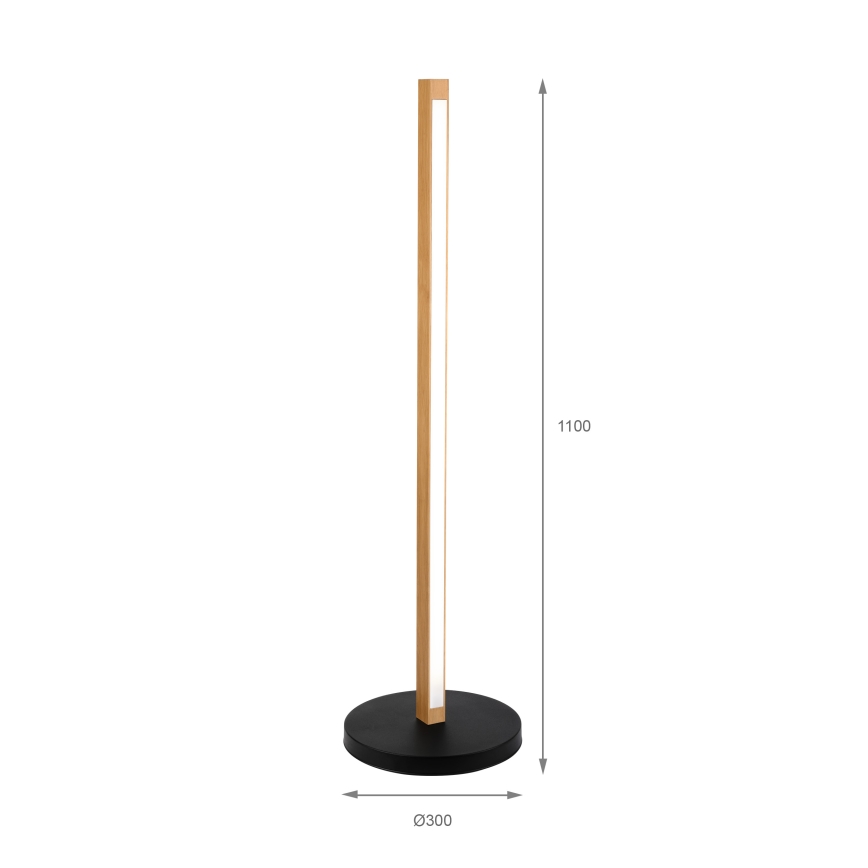 LED Stojeća lampa VERDE LED/18W/230V 3000K hrast/crna