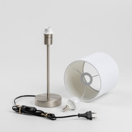 LED stolna lampa 1xE14/5W/230V bijela/matni krom