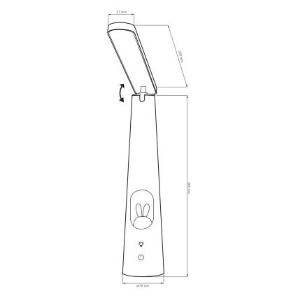 LED Dimmabilna dodirna stolna lampa BUNNY LED/7W/230V 2700/4000/6500K bijela