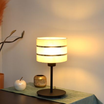 LED Stolna lampa HELEN 1xE27/15W/230V krem/crna/zlatna