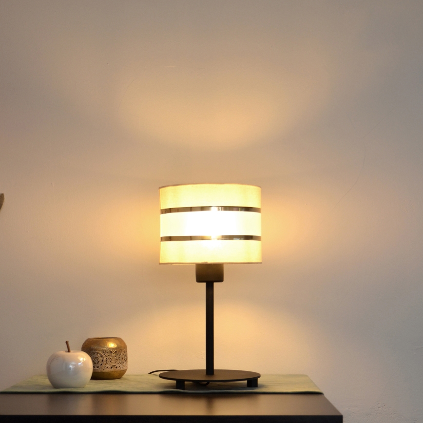 LED Stolna lampa HELEN 1xE27/15W/230V krem/crna/zlatna