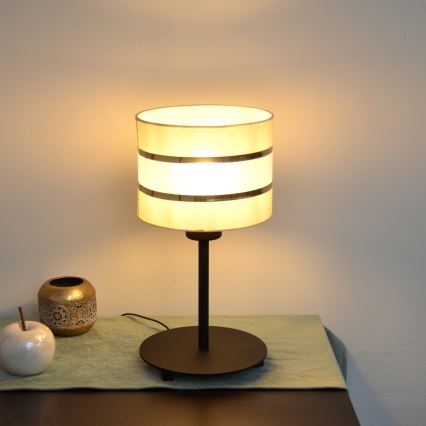 LED Stolna lampa HELEN 1xE27/15W/230V krem/crna/zlatna