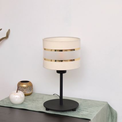 LED Stolna lampa HELEN 1xE27/15W/230V krem/crna/zlatna