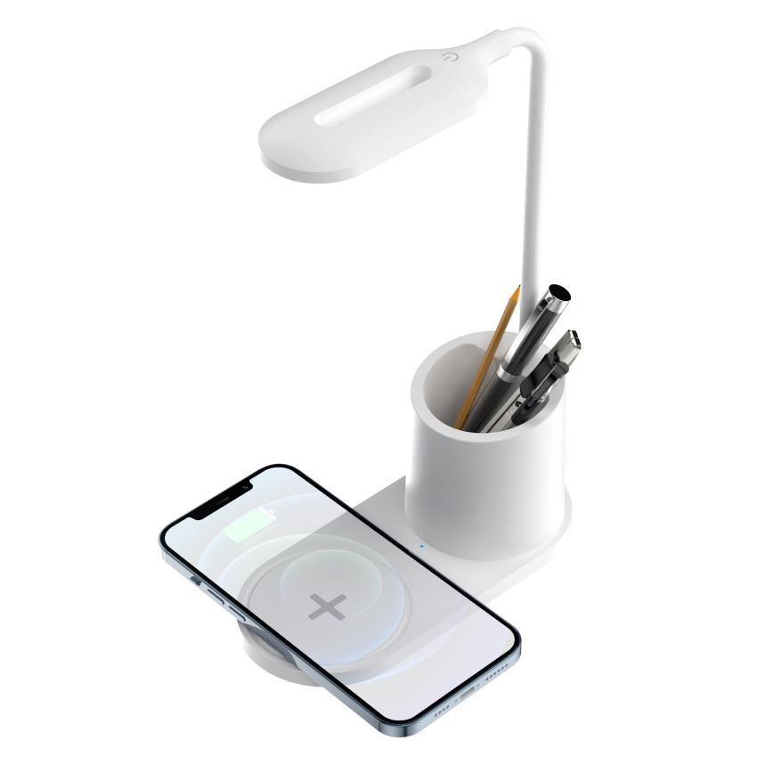 LED Stolna lampa LED/3W/5V s bežičnim punjenjem bijela