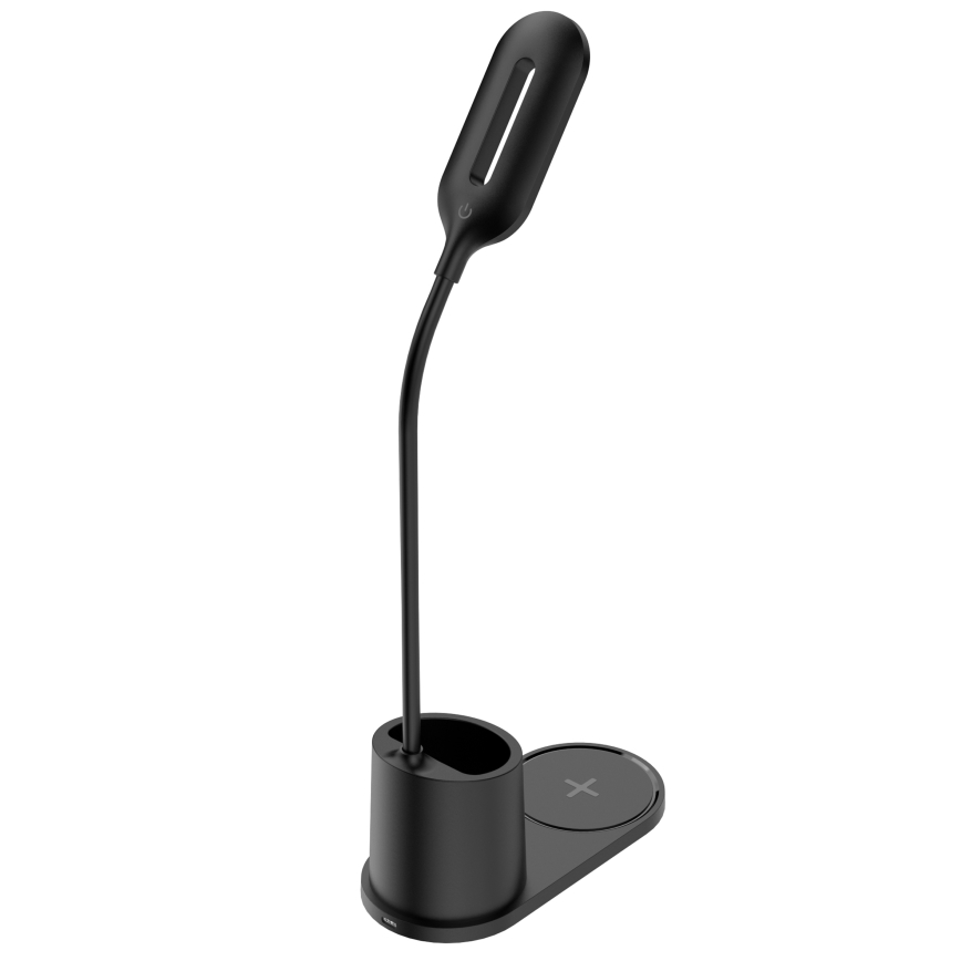 LED Stolna lampa LED/3W/5V s bežičnim punjenjem crna