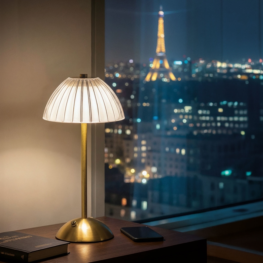 LED prigušiva punjiva stolna lampa PARIS LED/2W/5V 2700K/4000K/6500K 800 mAh zlatna