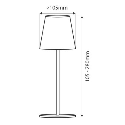 LED stolna lampa s dodirnim upravljanjem i prigušivanjem LED/3W/5V USB 800 mAh bijela