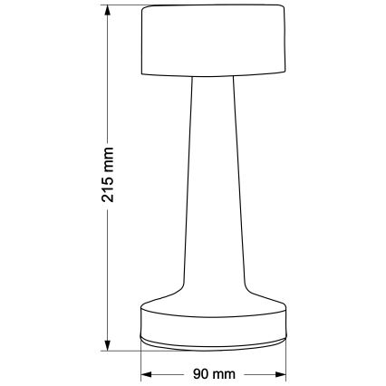 LED stolna lampa s dodirnim prigušivanjem SIMPLY LED/5V 2700/4000/6500K 800 mAh sjajni krom