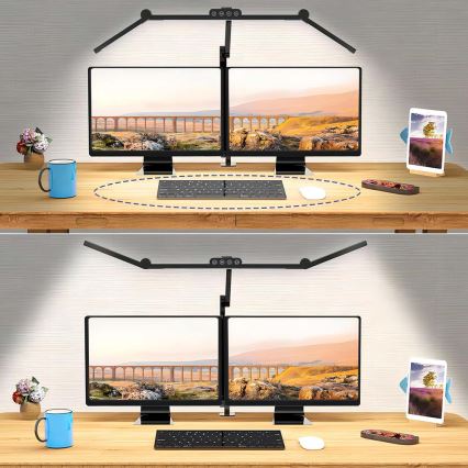 LED prigušivačka dodirna fleksibilna stolna lampa LED/24W/230V 3000-6500K CRI 92 crna