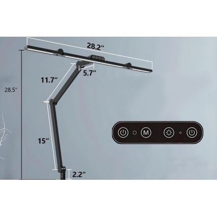 LED prigušivačka dodirna fleksibilna stolna lampa LED/24W/230V 3000-6500K CRI 92 crna